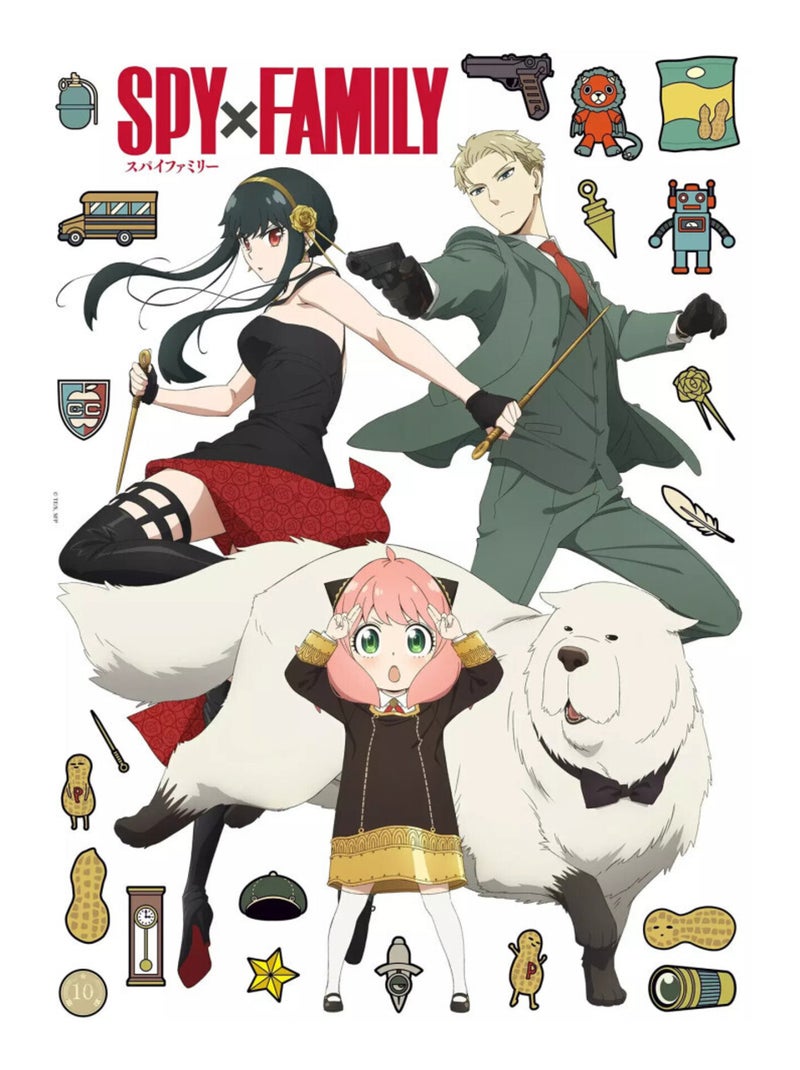 Stickers repositionnables - Spy x Family - 39,98x25,26 CM Multicolore - Kiabi