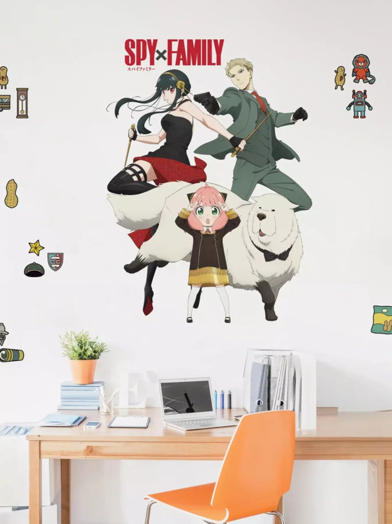 Stickers repositionnables - Spy x Family - 39,98x25,26 CM Multicolore - Kiabi
