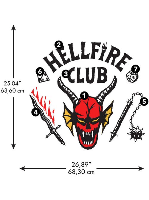 Stickers repositionnables - Stranger Things - Hellfire Club - Kiabi