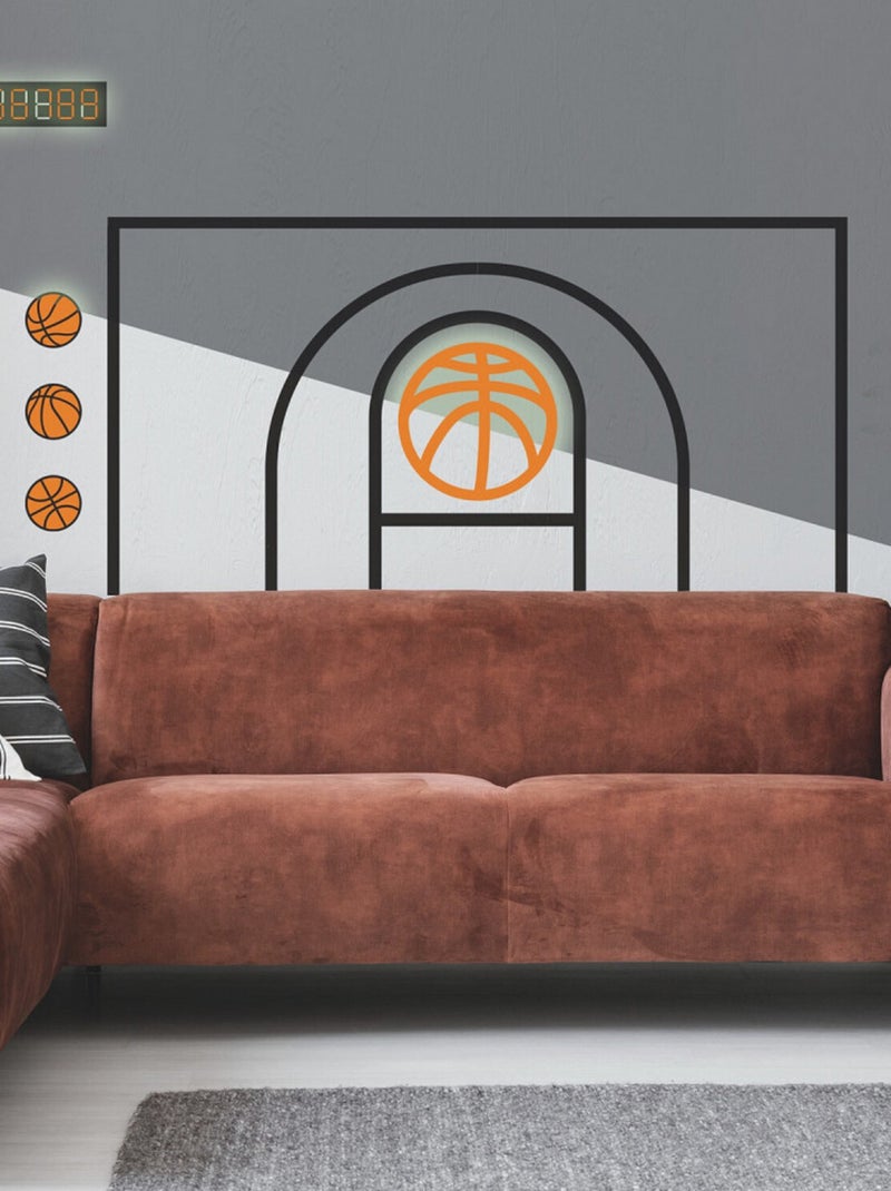 Stickers repositionnables - Terrain de Basket Multicolore - Kiabi