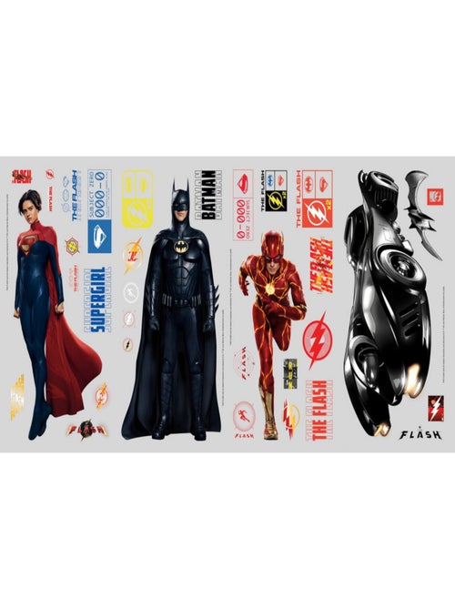 Stickers repositionnables - The Flash, Batman et Supergirl - Kiabi
