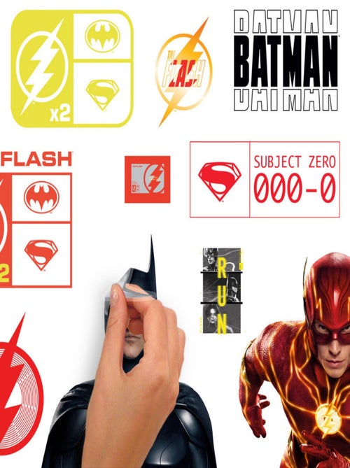 Stickers repositionnables - The Flash, Batman et Supergirl - Kiabi