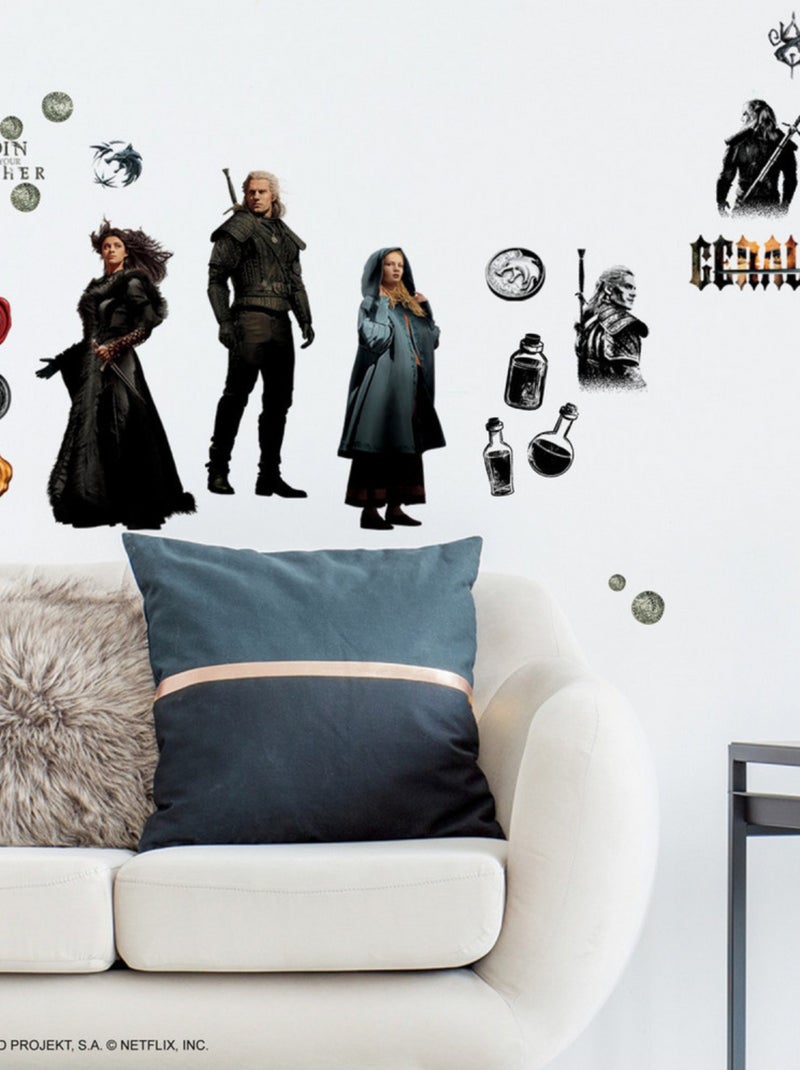Stickers repositionnables - The Witcher - Tous les Personnages Multicolore - Kiabi