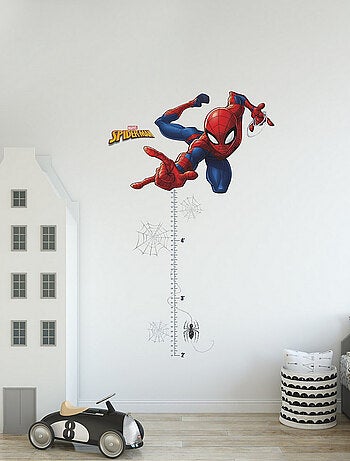 Stickers repositionnables - Toise Spiderman à l'attaque - 54 cm x 75 cm