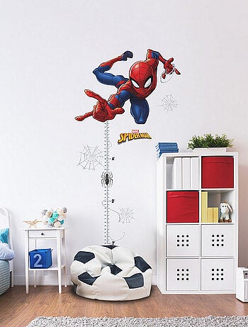 Stickers repositionnables - Toise Spiderman à l'attaque - 54 cm x 75 cm