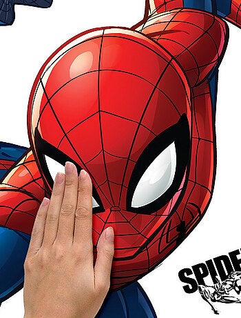 Stickers repositionnables - Toise Spiderman à l'attaque - 54 cm x 75 cm