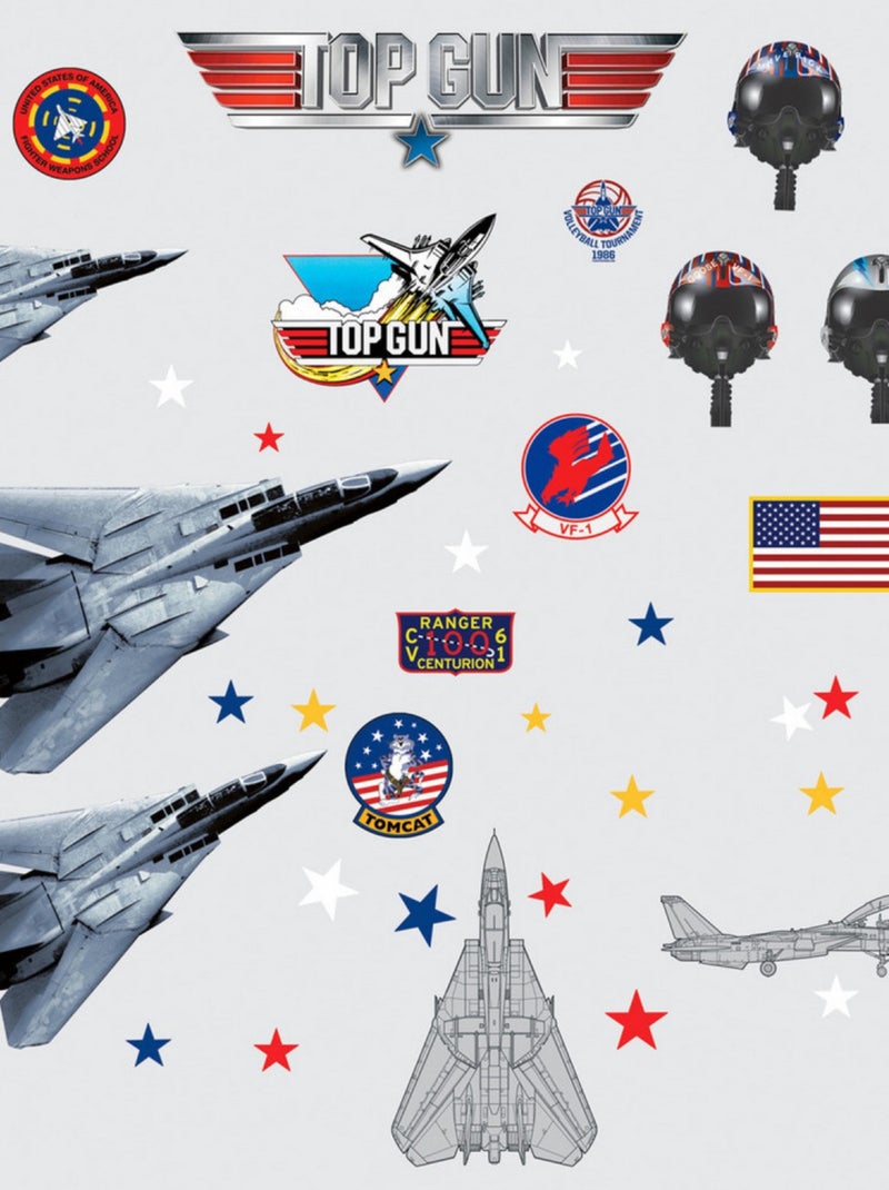 Stickers repositionnables - Top Gun Avions de chasse et déco Multicolore - Kiabi