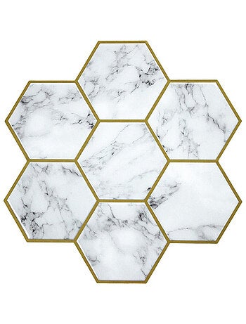 Stickers repositionnables - Tuile Hexagone Marbre et Or