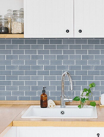 Stickers repositionnables - Tuiles en verre bleue