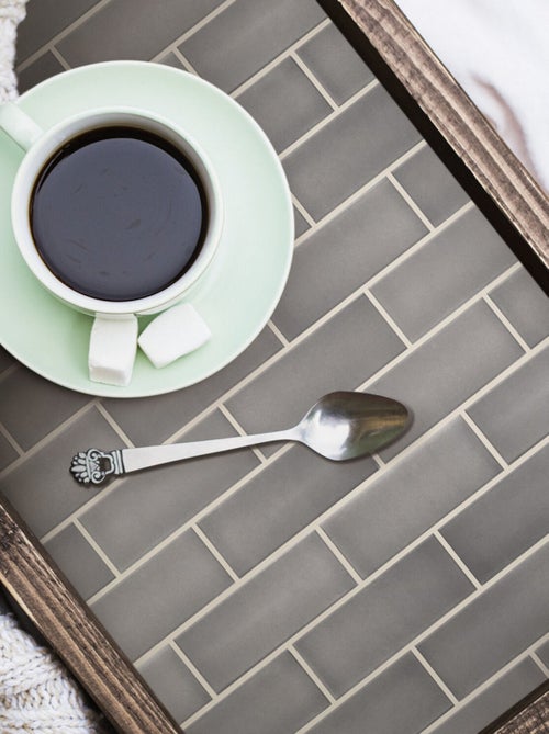 Stickers repositionnables - Tuiles en verre grises - Kiabi