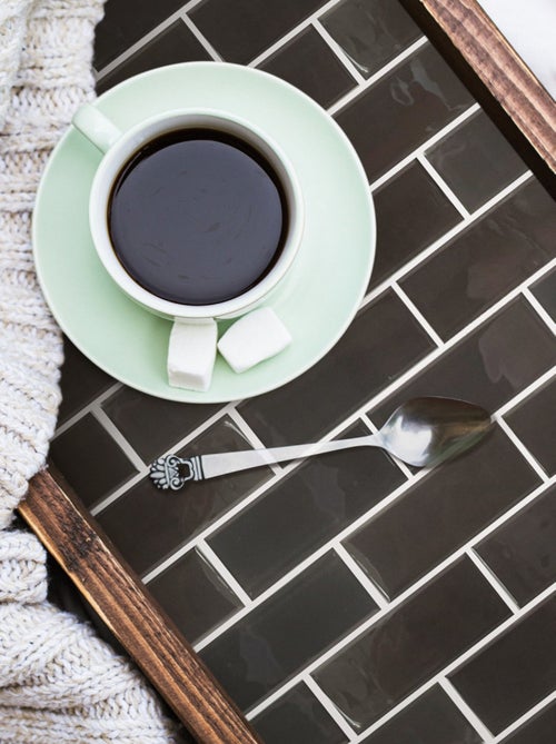 Stickers repositionnables - Tuiles en verre noires - Kiabi