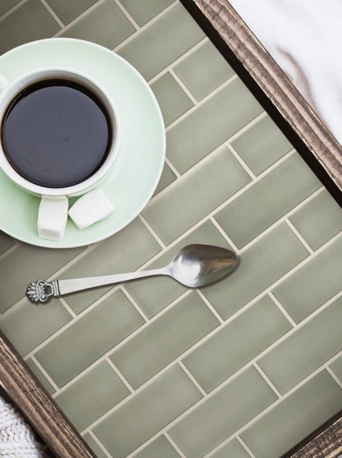 Stickers repositionnables - Tuiles en verre vertes - Kiabi