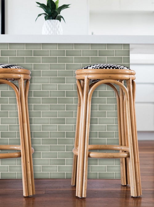 Stickers repositionnables - Tuiles en verre vertes - Kiabi