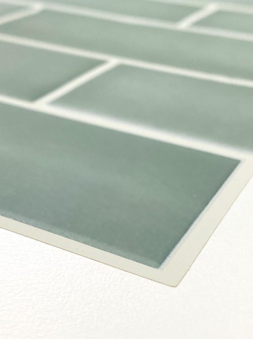 Stickers repositionnables - Tuiles en verre vertes - Kiabi