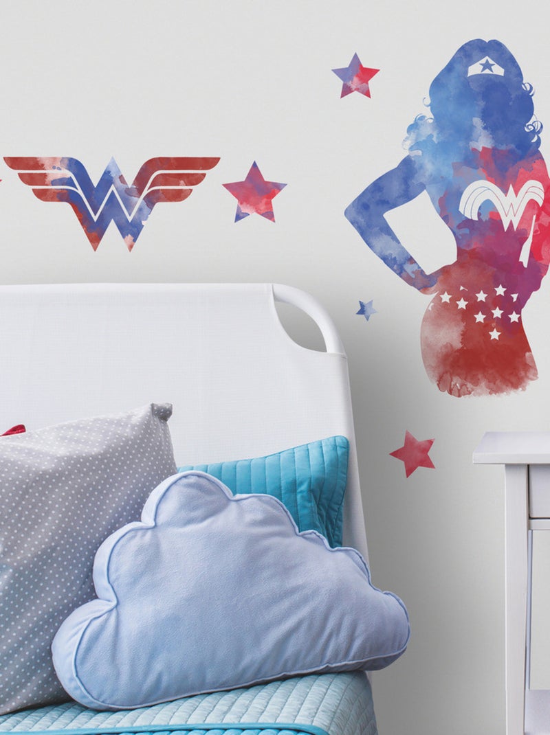 Stickers repositionnables - Wonder Woman - 36.5 cm x 17 cm Multicolore - Kiabi