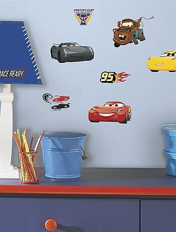 Stickers repositionnables Cars avec Flash McQueen Martin et ses amis de Disney 25,4CM X 45,7CM