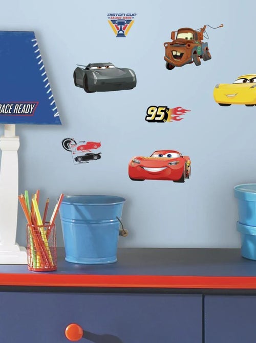 Stickers repositionnables Cars avec Flash McQueen Martin et ses amis de Disney 25,4CM X 45,7CM - Kiabi