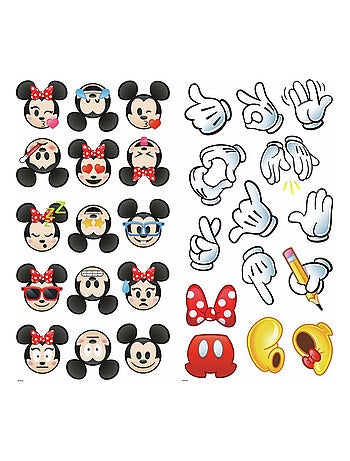 Stickers repositionnables Disney Mickey et Minnie envoient Emoji DISNEY 22x44cm