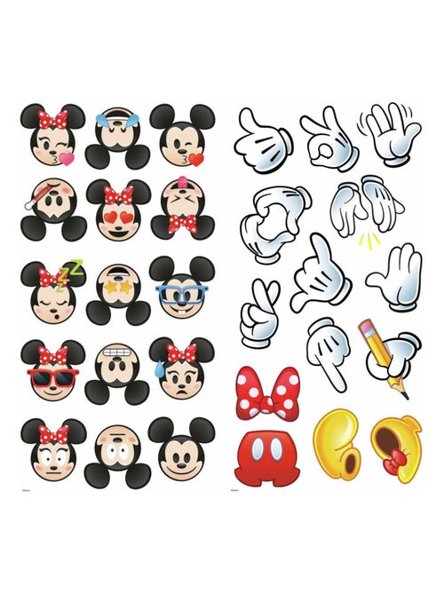 Stickers repositionnables Disney Mickey et Minnie envoient Emoji DISNEY 22x44cm - Kiabi