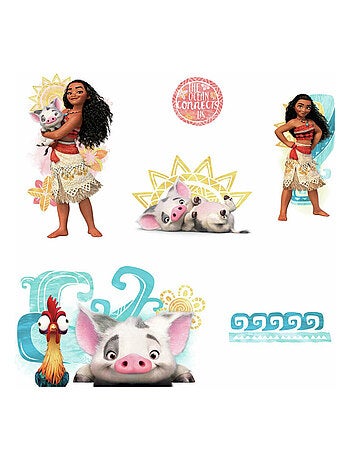 Stickers repositionnables Disney Vaiana et ses amis DISNEY -22x44 cm
