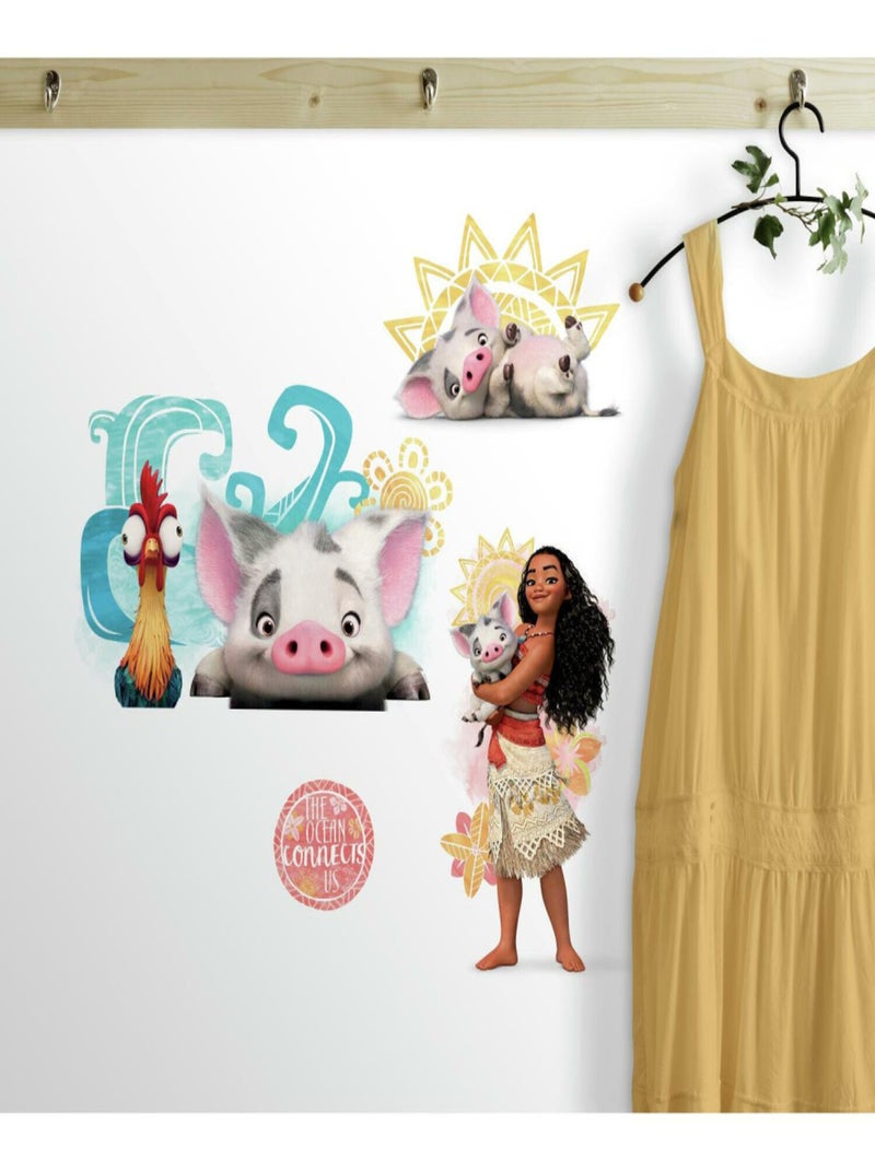 Stickers repositionnables Disney Vaiana et ses amis DISNEY -22x44 cm Multicolore - Kiabi