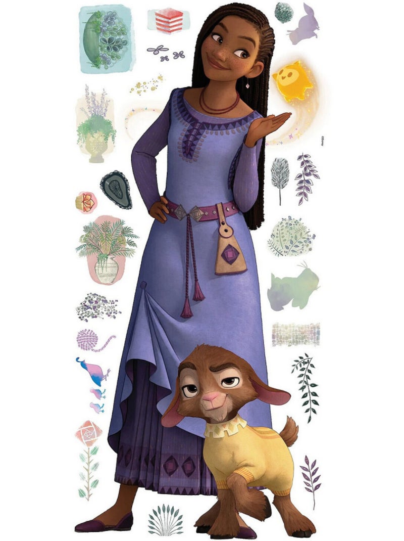 Stickers repositionnables Disney Wish Asha et Valentino sa chèvre préférée Blanc Violet Gris - Kiabi