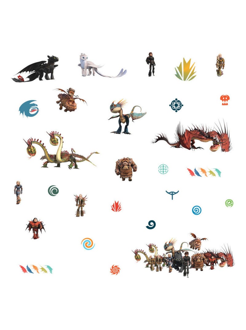 Stickers repositionnables Dragons : Le Monde Caché Multicolore - Kiabi