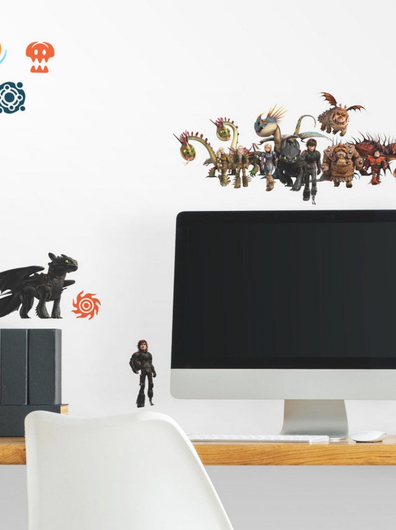 Stickers repositionnables Dragons : Le Monde Caché Multicolore - Kiabi