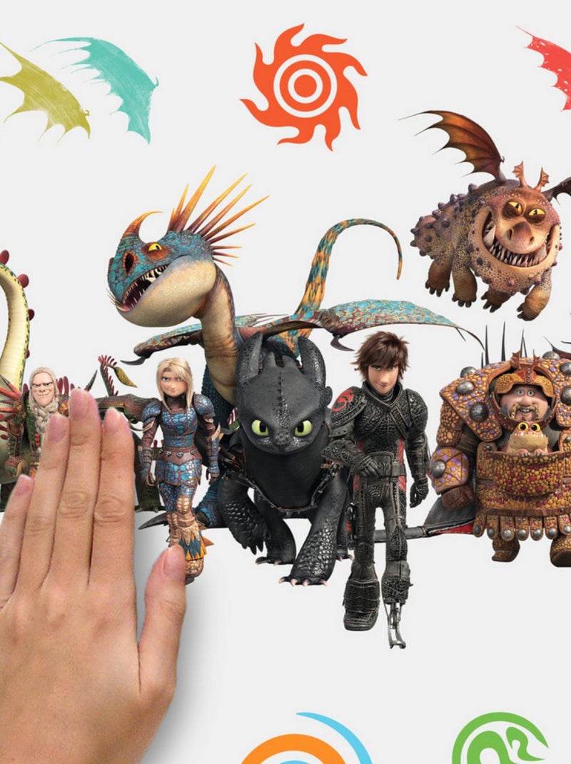 Stickers repositionnables Dragons : Le Monde Caché Multicolore - Kiabi