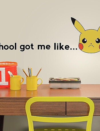 Stickers repositionnables émotions de Pikachu Pokemon Nin 22,9CM X 92,7CM