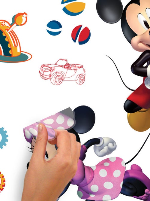 Stickers repositionnables et toise - Mickey, Minnie, Donald et Pluto - Disney - 89 cm x 18 cm - Kiabi