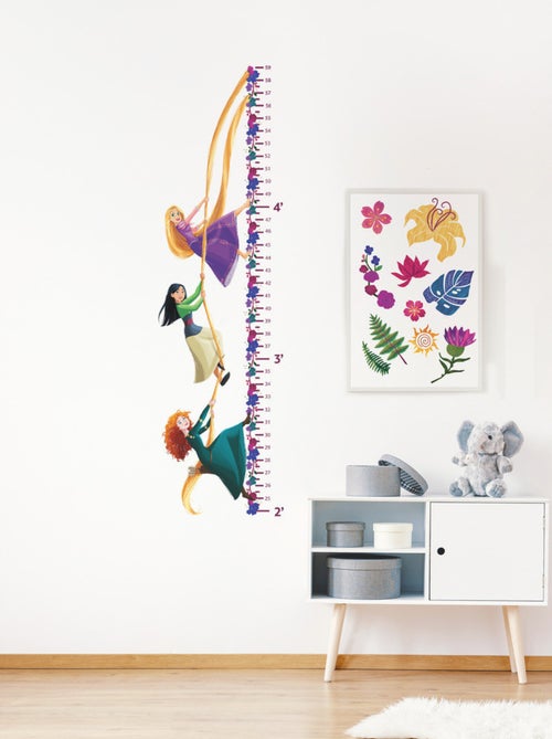 Stickers repositionnables et toise - Princesses Disney - 61 cm x 41 cm - Kiabi