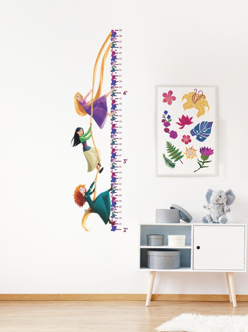 Stickers repositionnables et toise - Princesses Disney - 61 cm x 41 cm Multicolore - Kiabi