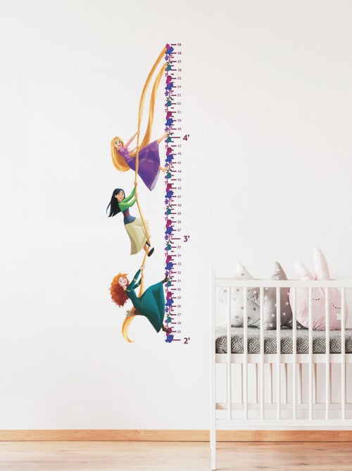 Stickers repositionnables et toise - Princesses Disney - 61 cm x 41 cm - Kiabi
