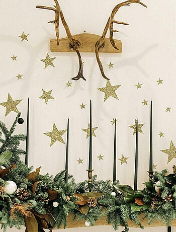 Stickers repositionnables étoiles dorées de noël