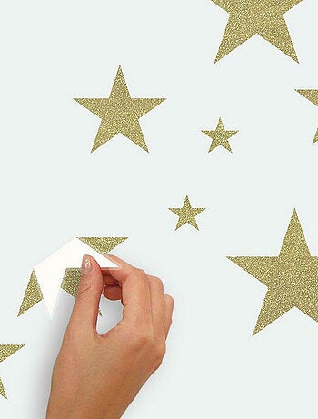 Stickers repositionnables étoiles dorées de noël