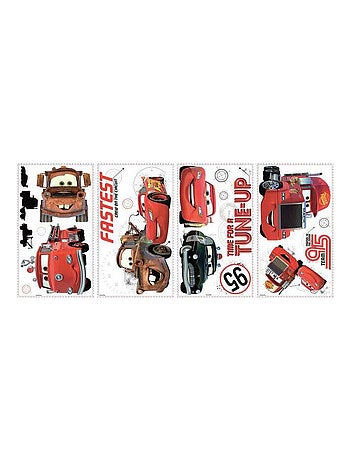 Stickers repositionnables Flash McQueen et ses amis Disney Cars 25,4CM X 45,7CM