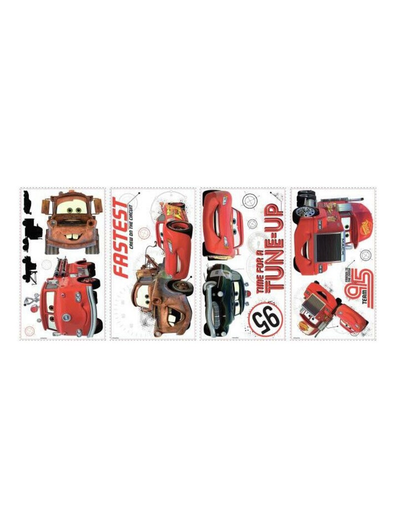 Stickers repositionnables Flash McQueen et ses amis Disney Cars 25,4CM X 45,7CM Multicolore - Kiabi