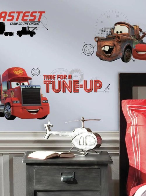 Stickers repositionnables Flash McQueen et ses amis Disney Cars 25,4CM X 45,7CM - Kiabi
