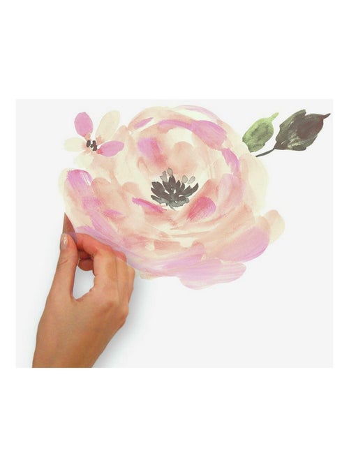 Stickers repositionnables fleurs roses 4 feuilles 22x44 cm - Kiabi