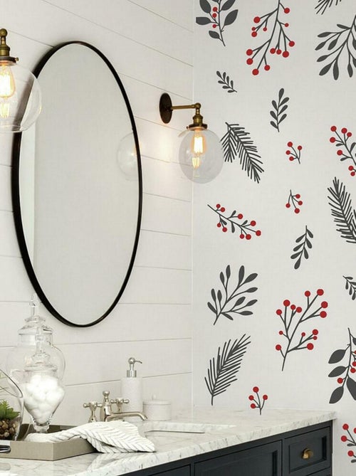 Stickers repositionnables fruits et feuilles de noël - Kiabi