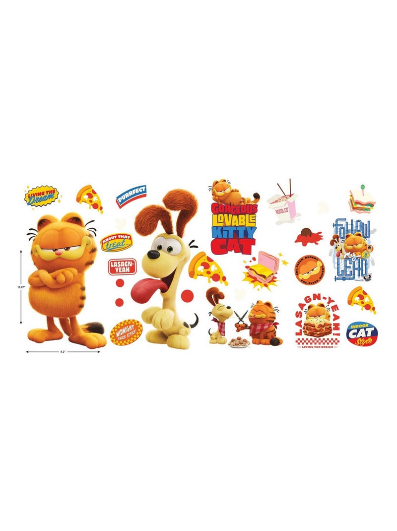 Stickers repositionnables Garfield le Film 31 pièces - 49,53x86,94 cm Multicolore - Kiabi