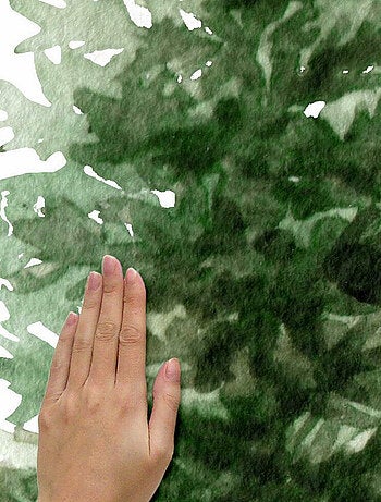 Stickers repositionnables grand sapin de noël et pommes de pin