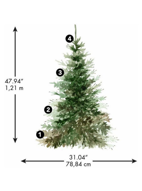 Stickers repositionnables grand sapin de noël et pommes de pin - Kiabi