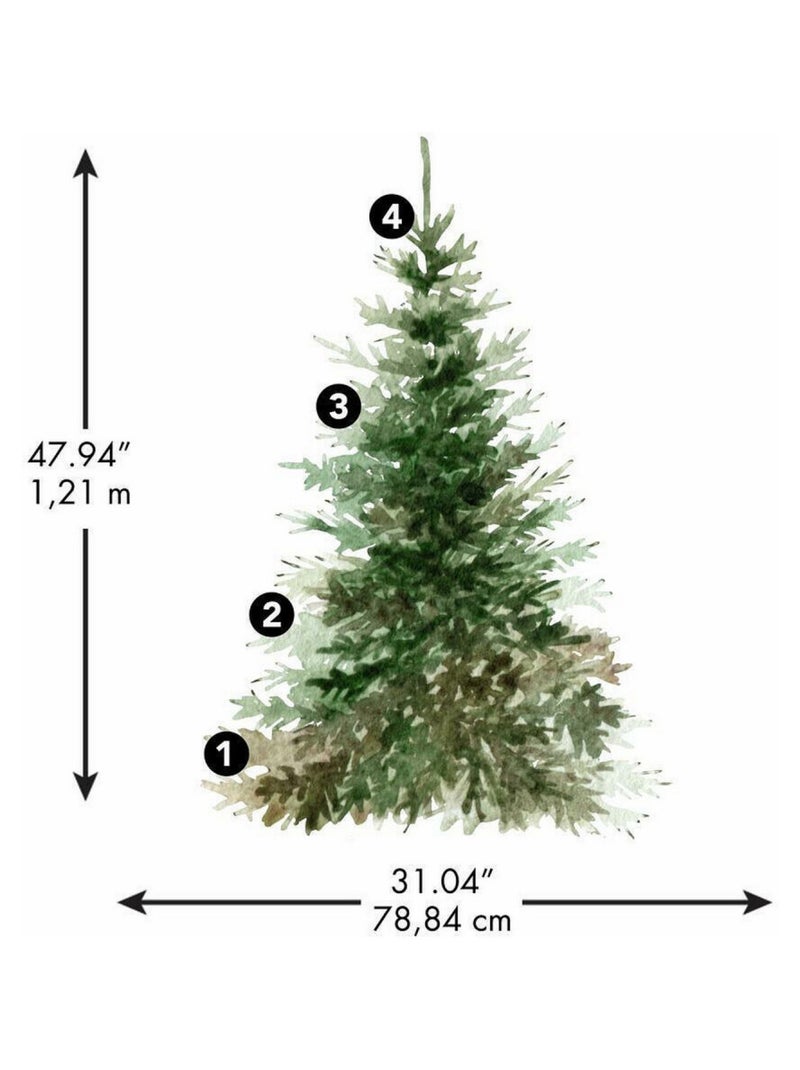 Stickers repositionnables grand sapin de noël et pommes de pin Vert - Kiabi