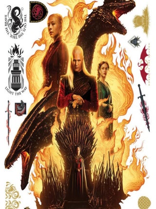 Stickers repositionnables House of the Dragon personnages 81x63 cm