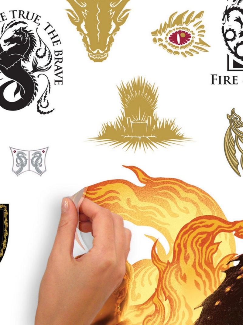 Stickers repositionnables House of the Dragon personnages 81x63 cm Multicolore - Kiabi