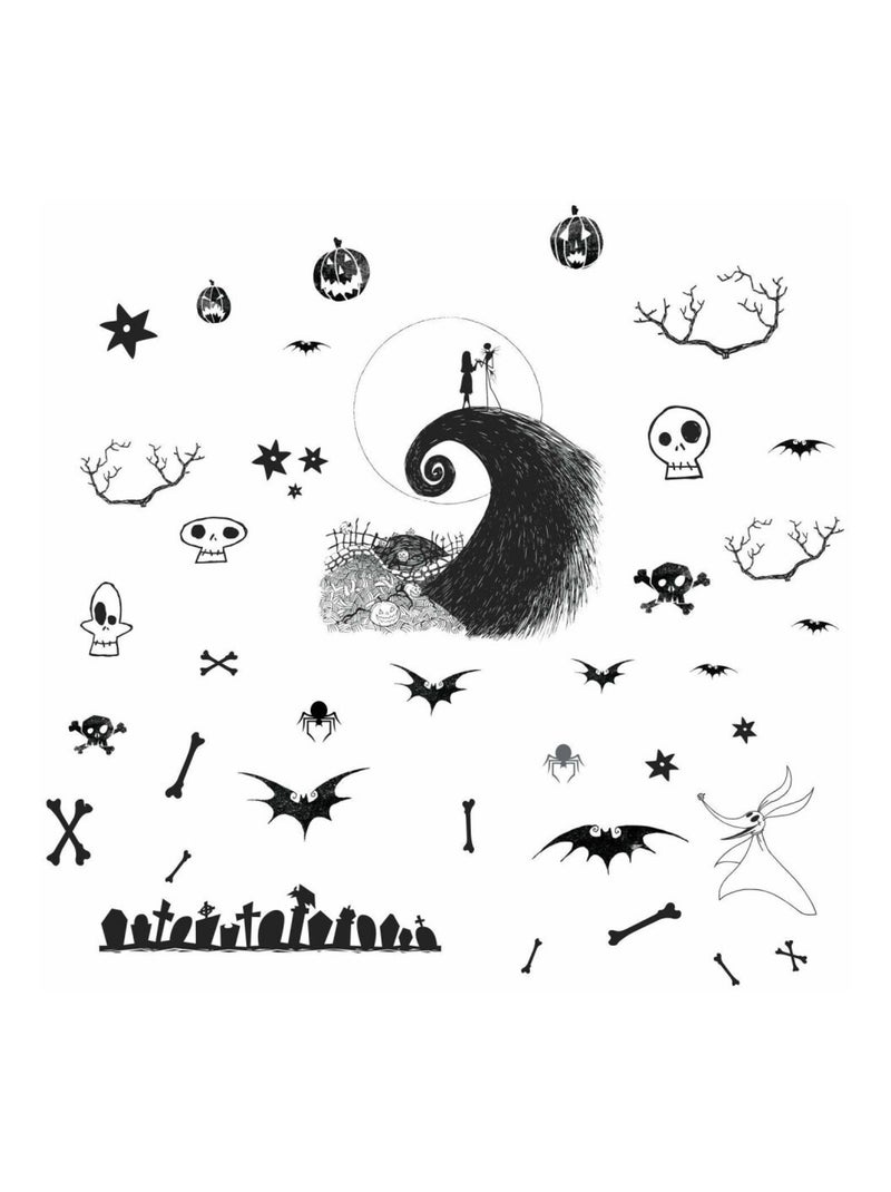 Stickers repositionnables Jack and Sally  - 22x44cm Multicolore - Kiabi