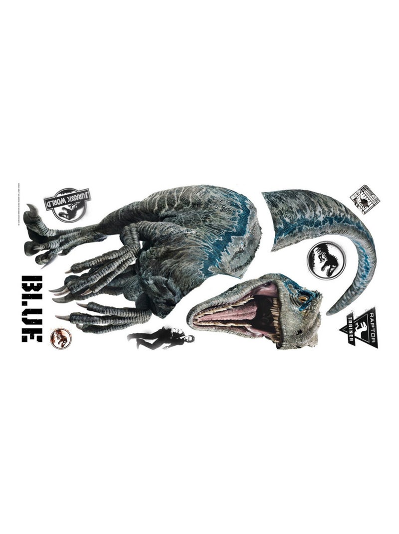 Stickers repositionnables Jurassic World : Fallen Kingdom - Vélociraptor Bleu Bleu - Kiabi