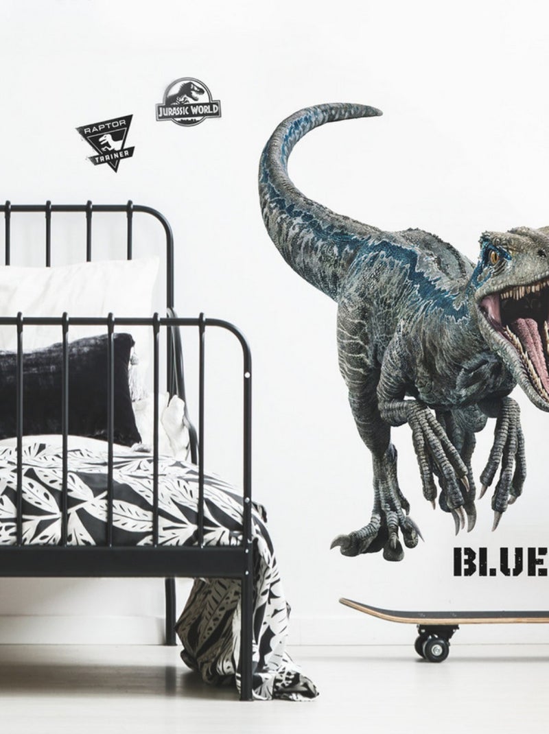 Stickers repositionnables Jurassic World : Fallen Kingdom - Vélociraptor Bleu Bleu - Kiabi